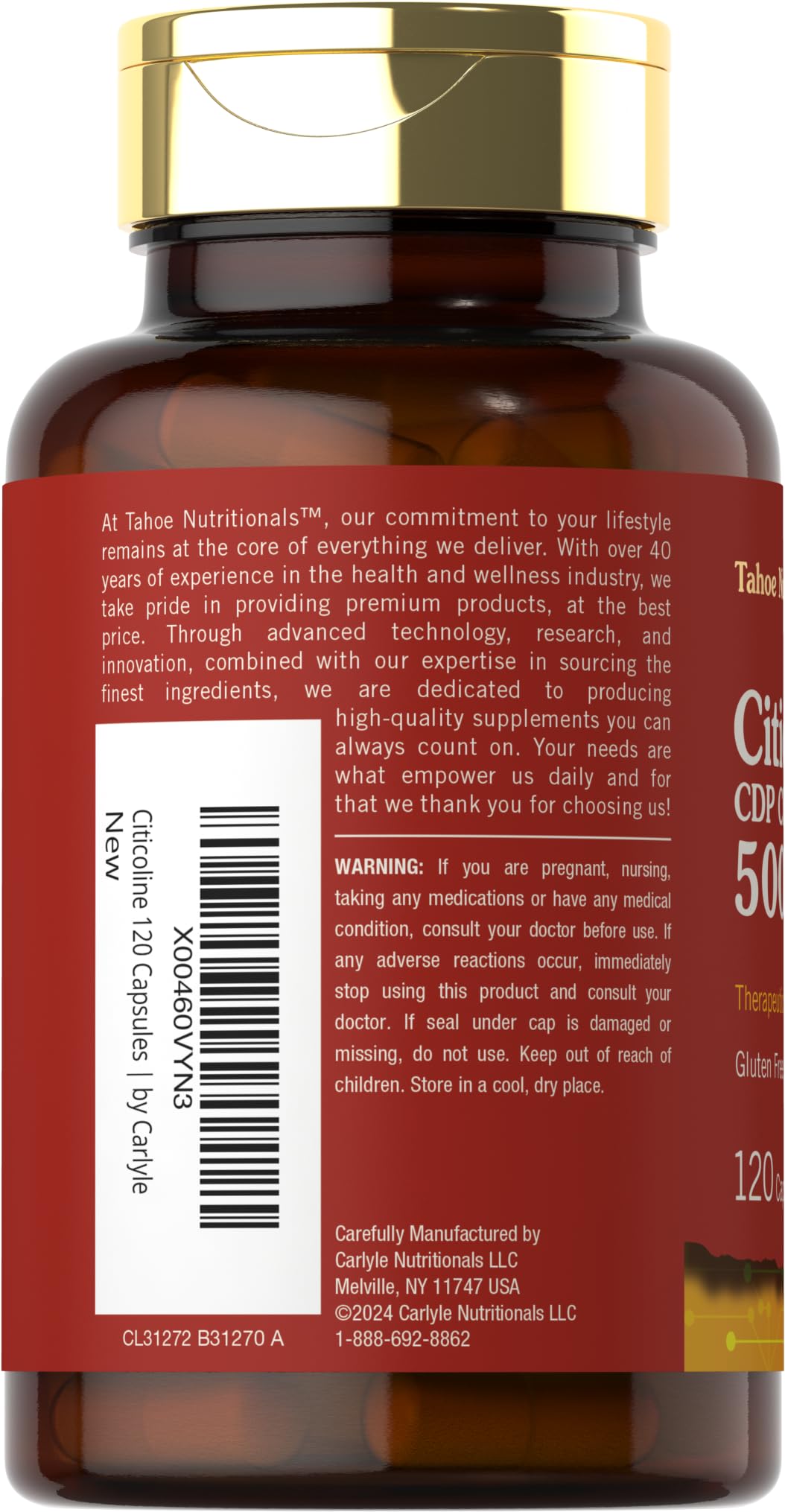 Therapeutic grade Citicoline product packaging