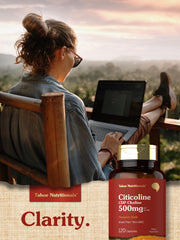 Wellness concept with citicoline supplement bottle