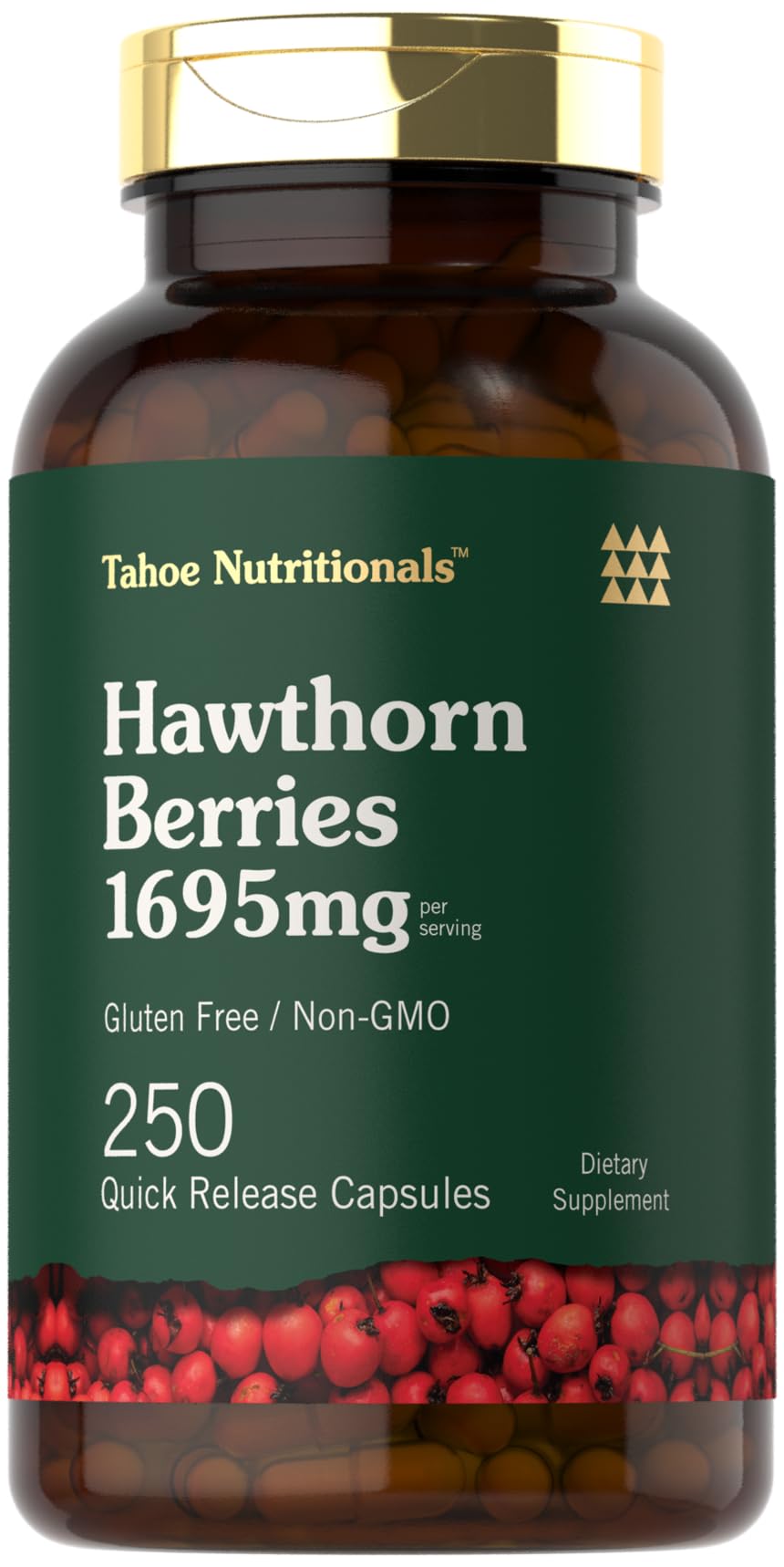 Tahoe Nutritionals Hawthorn Berry Capsules bottle front view