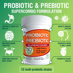 Digestive health infographic showing gut balance