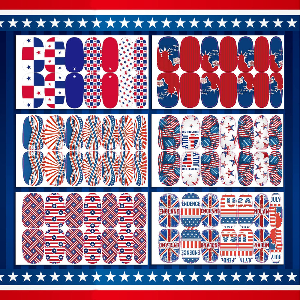 TailaiMei American flag nail wraps for bold festive nails