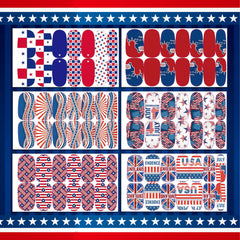 TailaiMei American flag nail wraps for bold festive nails