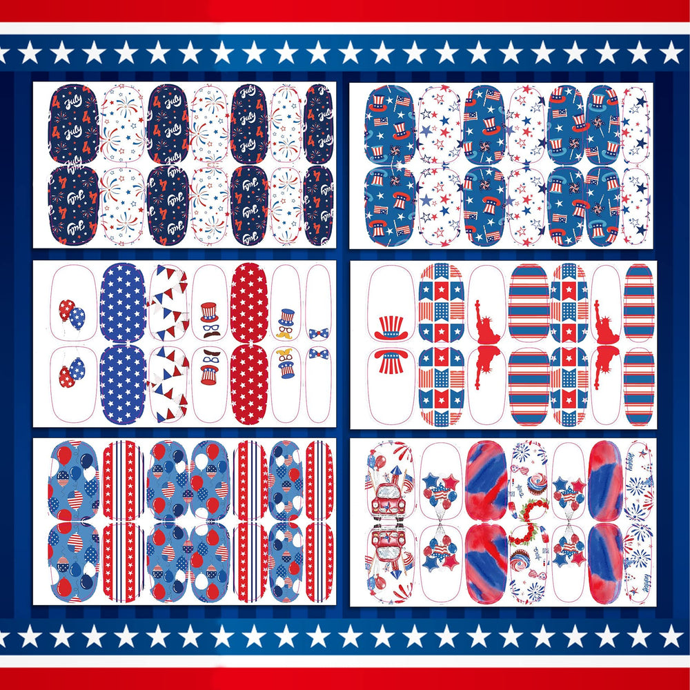 TailaiMei patriotic wraps for versatile toes and nails usage