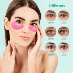 Taimand Under Eye Patches applied to the under-eye area show gentle adherence.