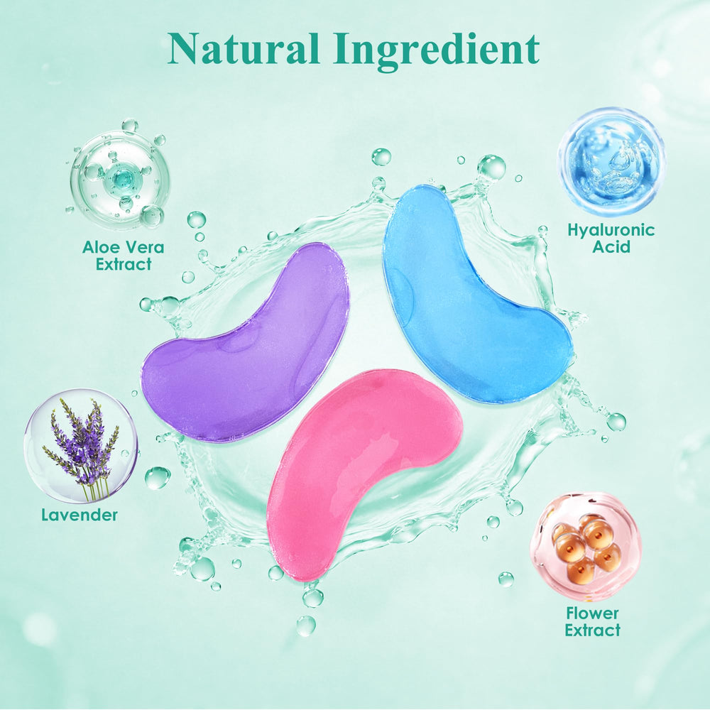 Taimand Under Eye Patches closeup reveals a collagen-rich gel for soothing eye care.