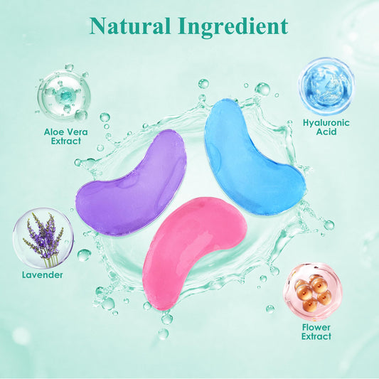 Taimand Under Eye Patches closeup reveals a collagen-rich gel for soothing eye care.