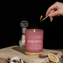 Talent Candles handcrafted candle assembly shows artisanal care and high-quality fragrance.