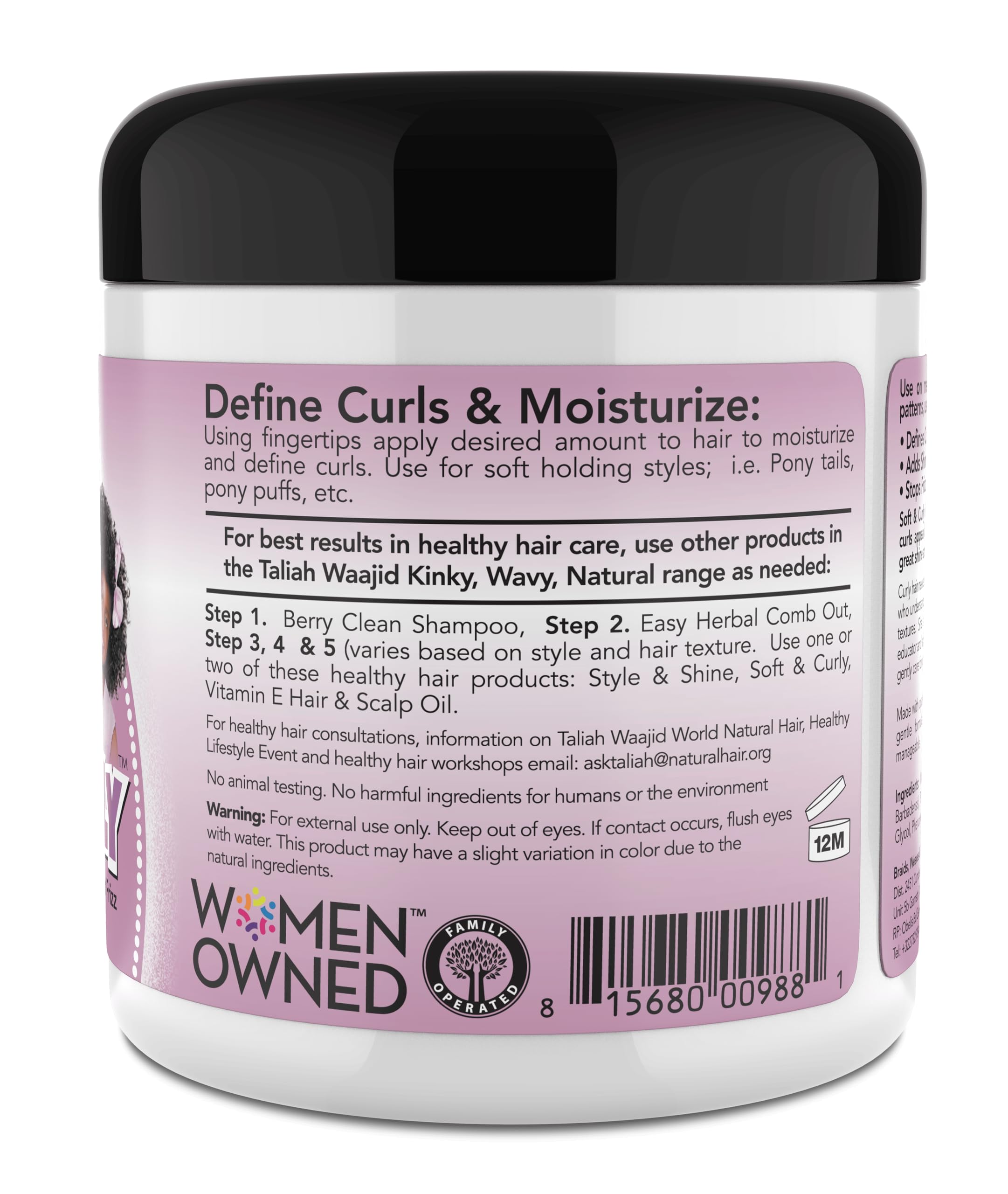 Taliah Waajid Soft & Curly Gel defines waves for children.
