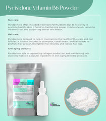 Pyridoxine HCl Vitamin B6 powder container close-up