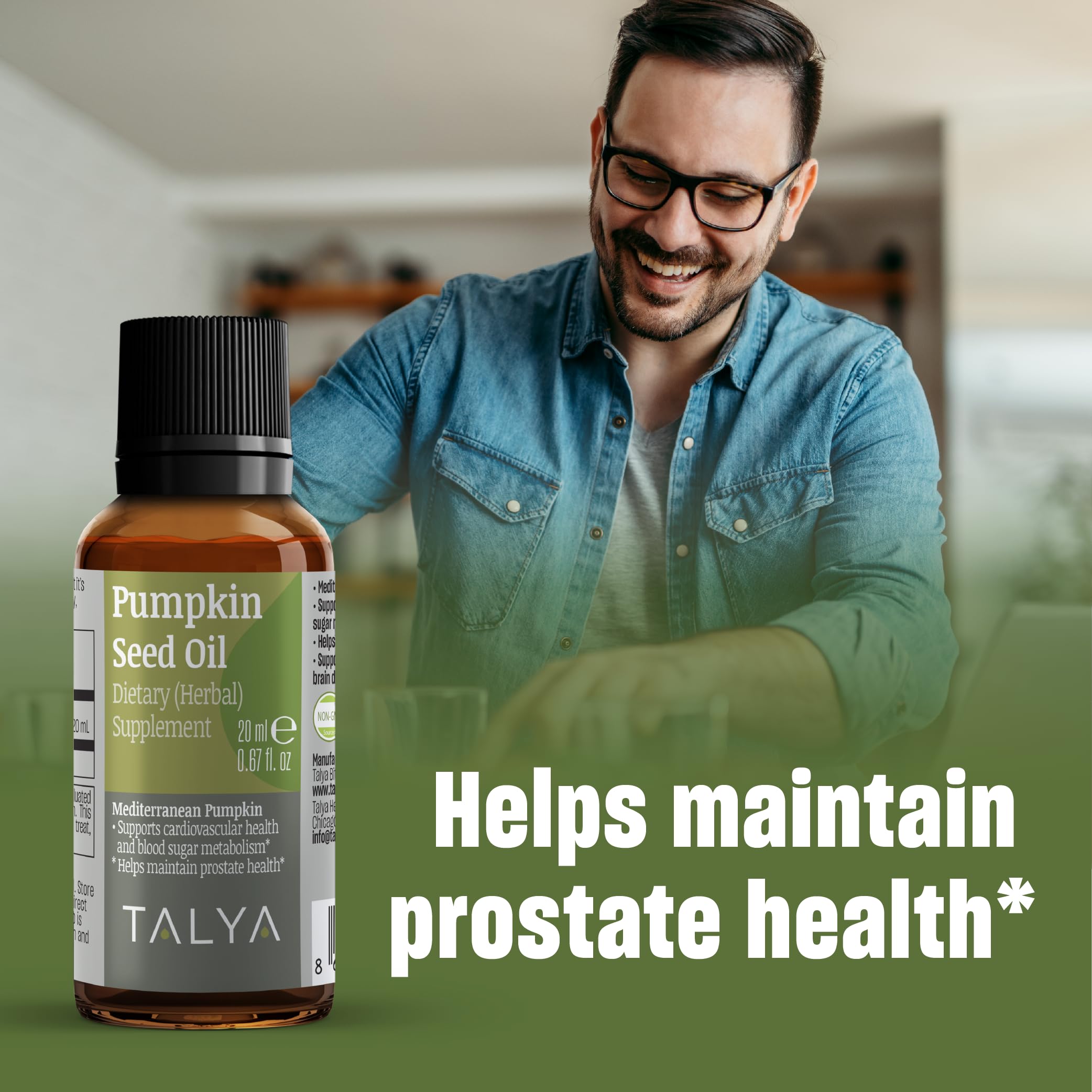 TALYA Pumpkin Seed Oil cold-pressed label – signals purity and preserved nutrients.