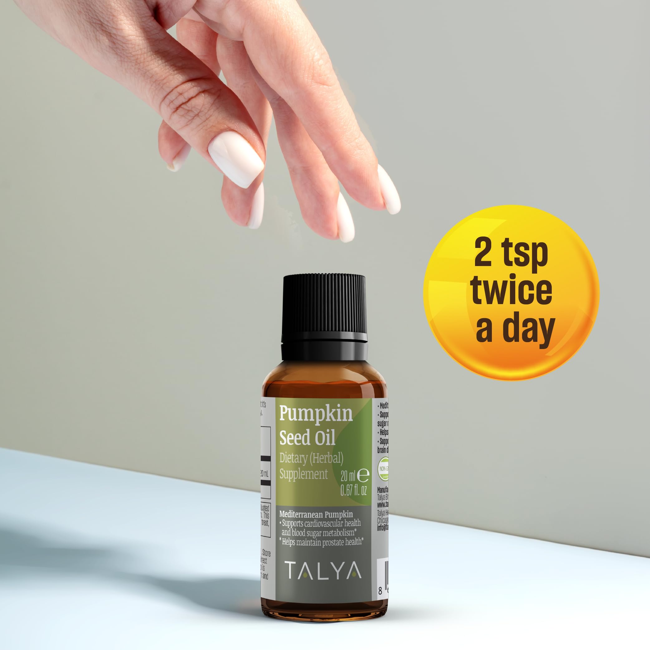 TALYA Pumpkin Seed Oil ingredients – clean formulation ideal for skin and hair routines.