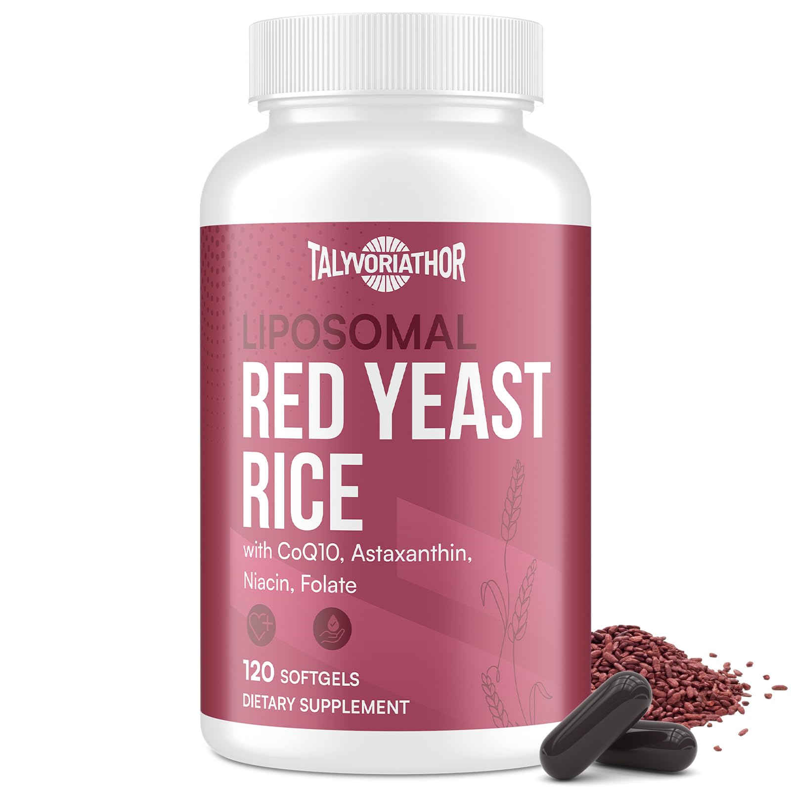 Talyvoriathor liposomal red yeast rice 1200mg with CoQ10 and Astaxanthin softgels