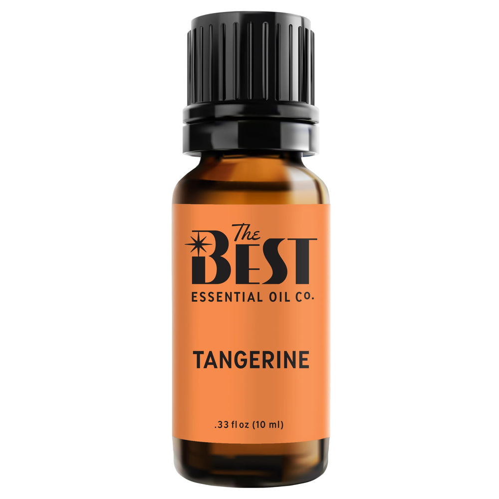 Tangerine essential oil bottle 10 ml front view