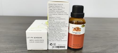 Tangerine essential oil amber bottle with built-in dropper