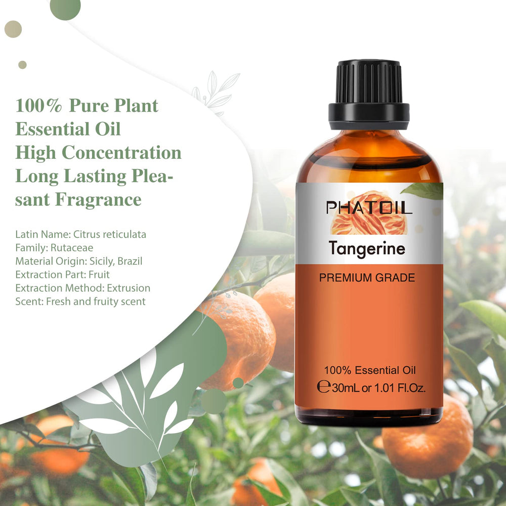 Tangerine essential oil used in a diffuser for aromatherapy