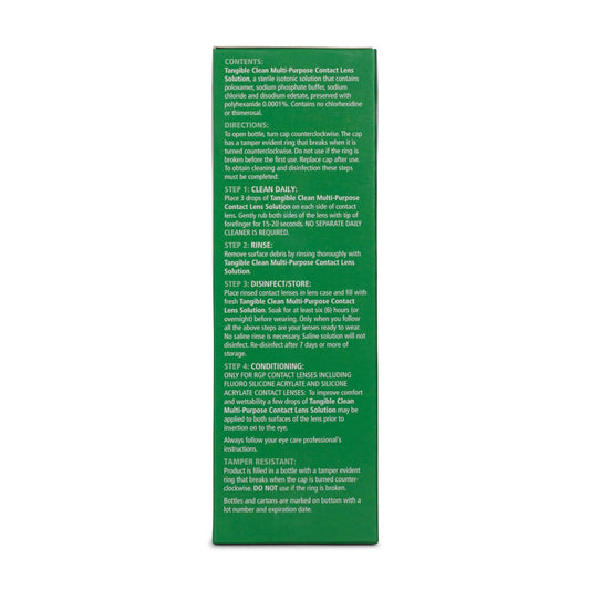Included lens case with Tangible Clean solution
