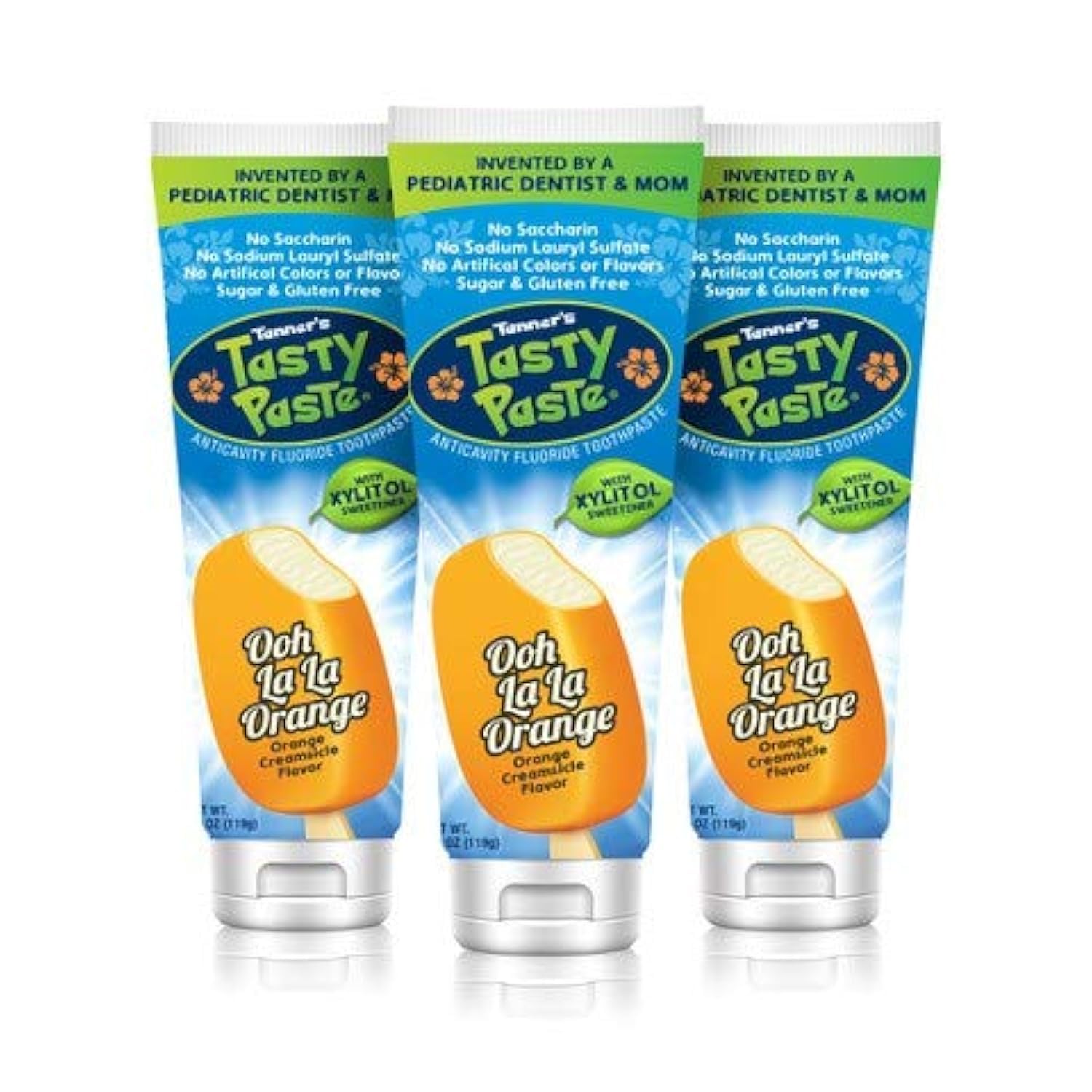 Tanner's Tasty Paste Ooh La La Orange toothpaste for kids