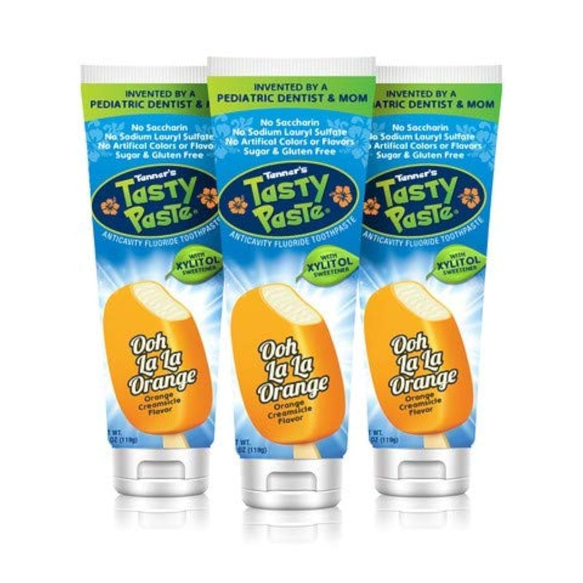 Tanner's Tasty Paste Ooh La La Orange toothpaste for kids