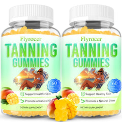 Mango flavored tanning gummies bottle