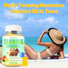 Sun-kissed glow results from tanning gummies