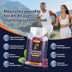 Sugar-free, vegan tanning gummies ingredients label