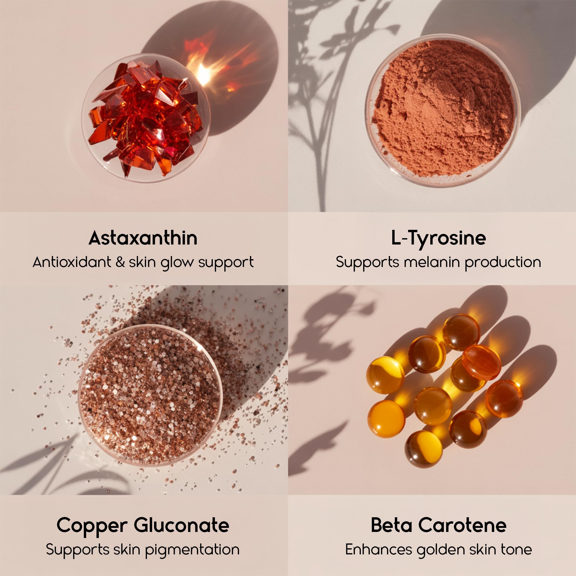 Tanova Tanning Pills with hyaluronic acid close-up for hydration and smoothness.