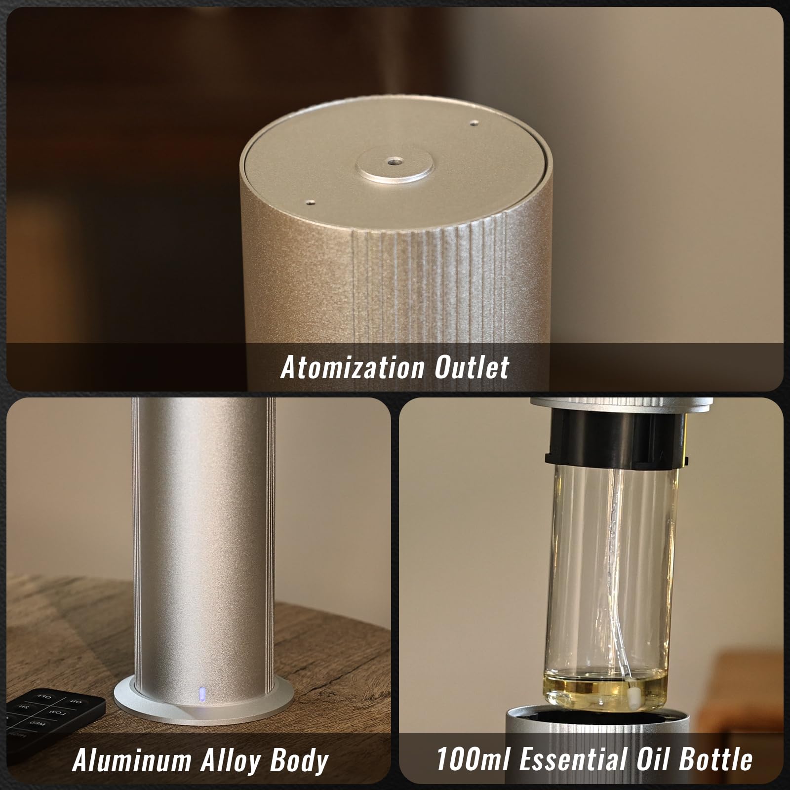 TANOXI silver and gold finished diffuser blending with luxury interiors