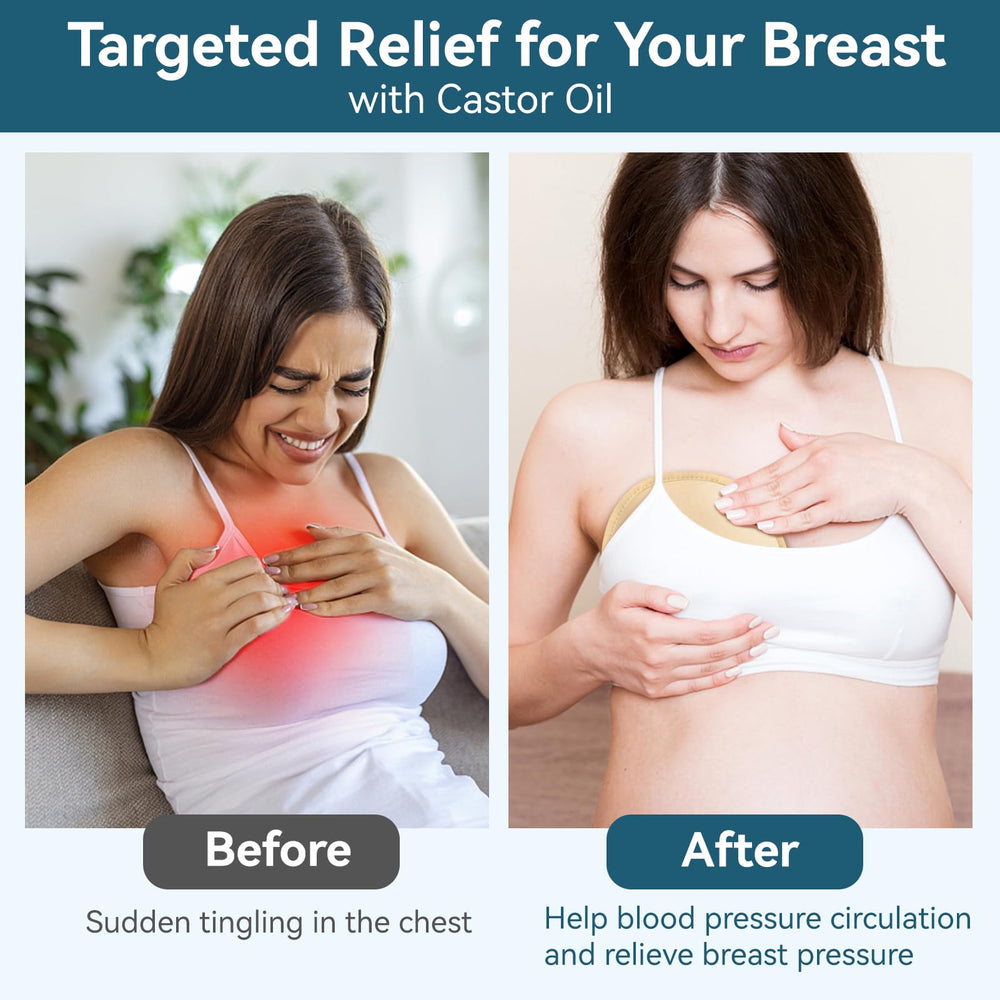 Organic cotton breast pads for castor oil packs