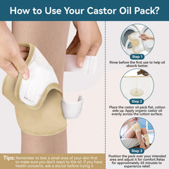 Absorbent cotton interior of castor oil pack wrap