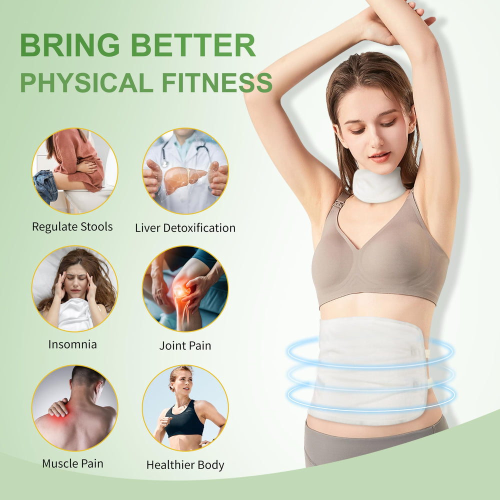Castor oil pack wrap for neck with adjustable strap