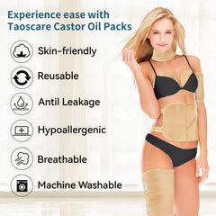Hot and cold compress packs for Taoscare Castor Oil Pack Wrap