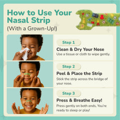 TapeGeeks nasal strips for kids worn during sleep for easier breathing.