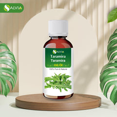 Close-up of Taramira essential oil bottle