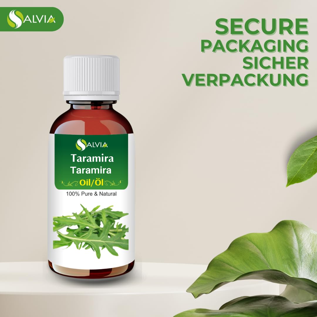 Therapeutic grade taramira essential oil in bottle