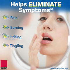 TARO Cold Sore Treatment texture closeup shows creamy layer with quick skin absorption.