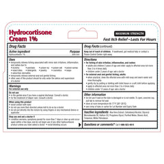 TARO Hydrocortisone Cream 1% label close-up showing fragrance-free Aloe formula for sensitive skin