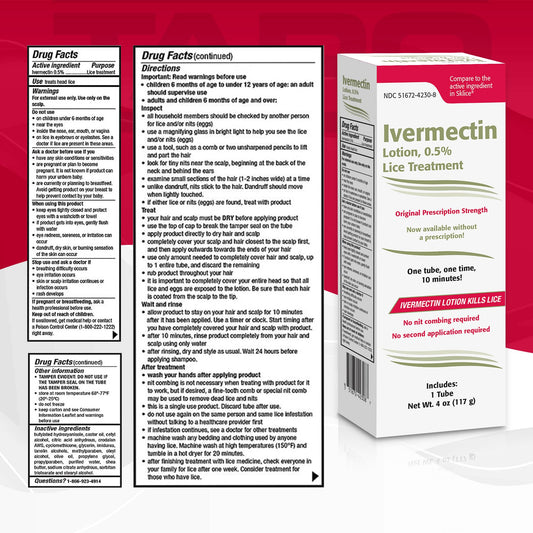 TARO Ivermectin Lotion tube seal, tamper evident for safe single use