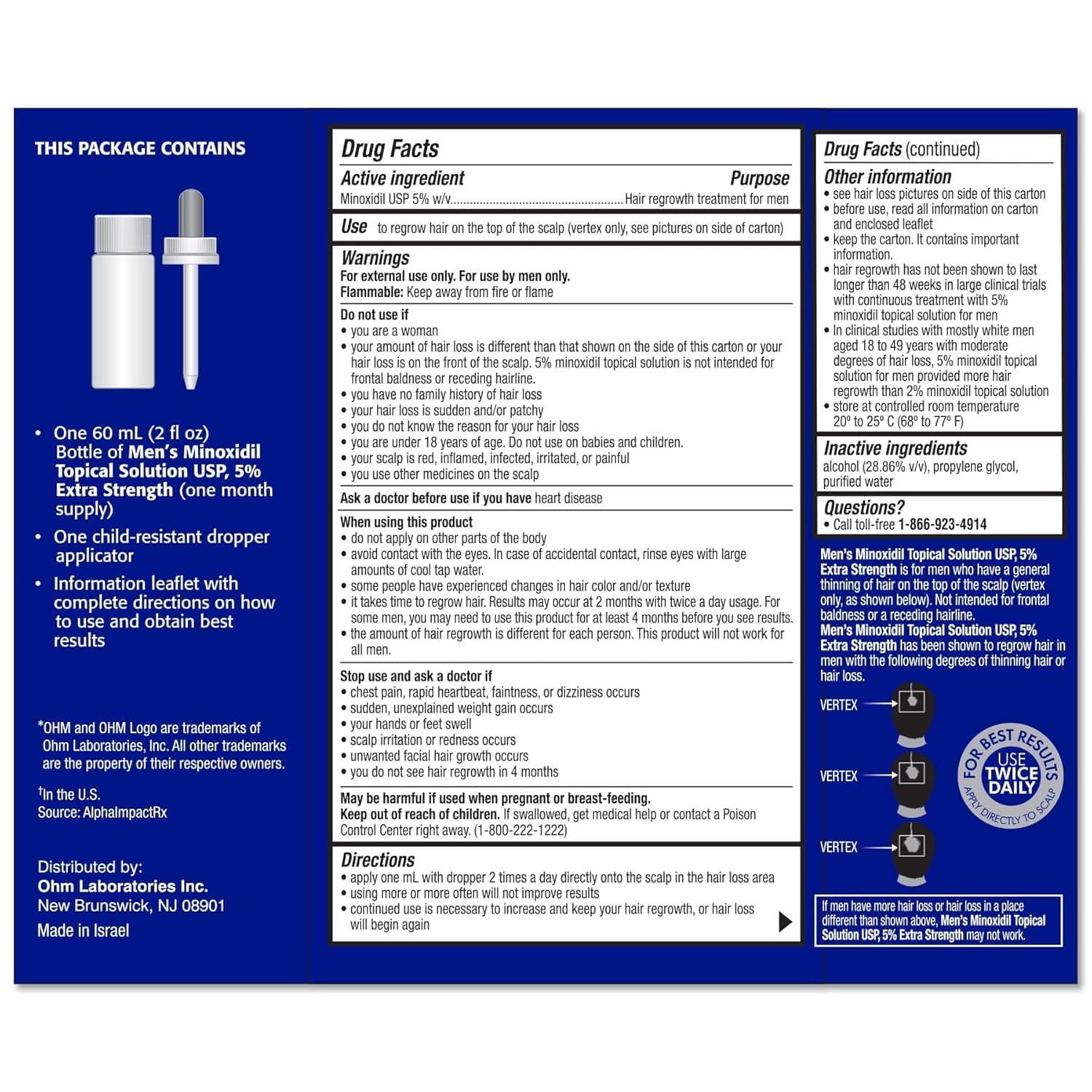 TARO Minoxidil 5% packaging showcases trusted, dermatologist-recommended hair regrowth option.