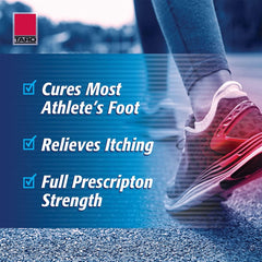 TARO Terbinafine 1% anti-fungal cream for daily use on affected toes.