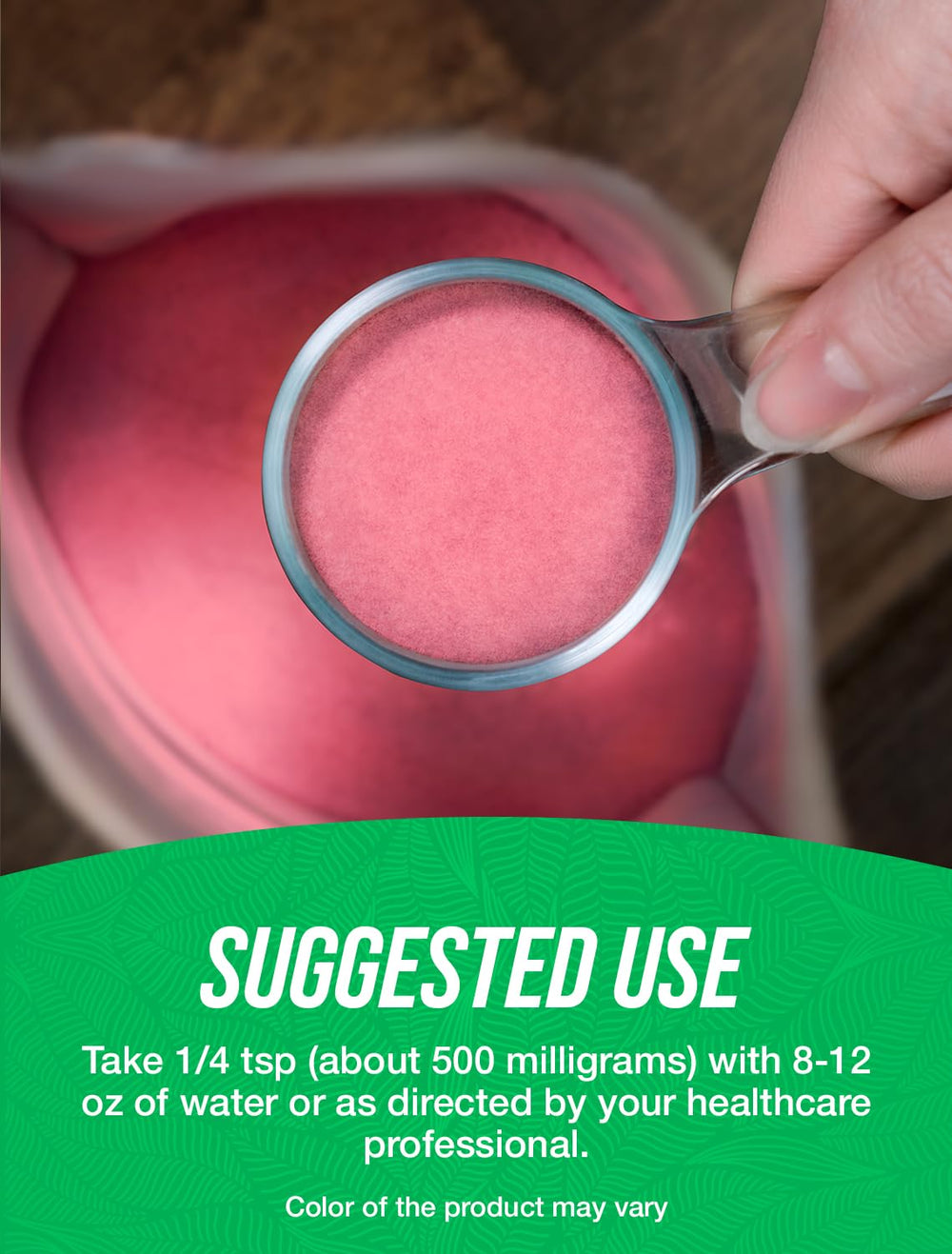 Scoop of Tart Cherry Extract Powder with serving size visual