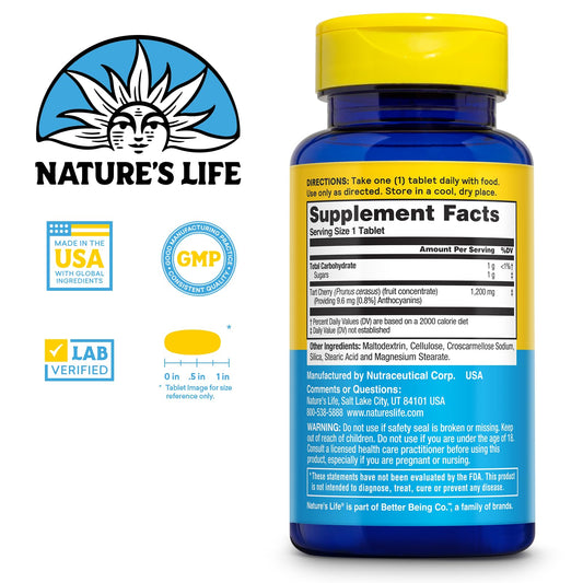 Tart cherry juice concentrate tablets 1200mg