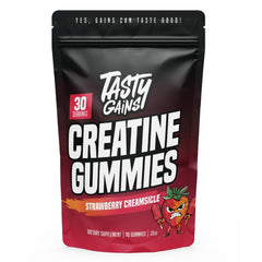 Bottle of TASTY GAINS Creatine Gummies - 90g
