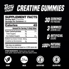 TASTY GAINS Creatine Gummies in-use during workout for steady energy.