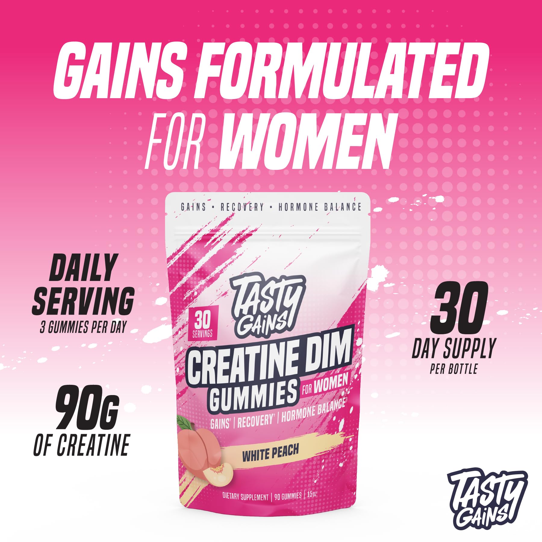Close-up of vegan creatine gummies for women