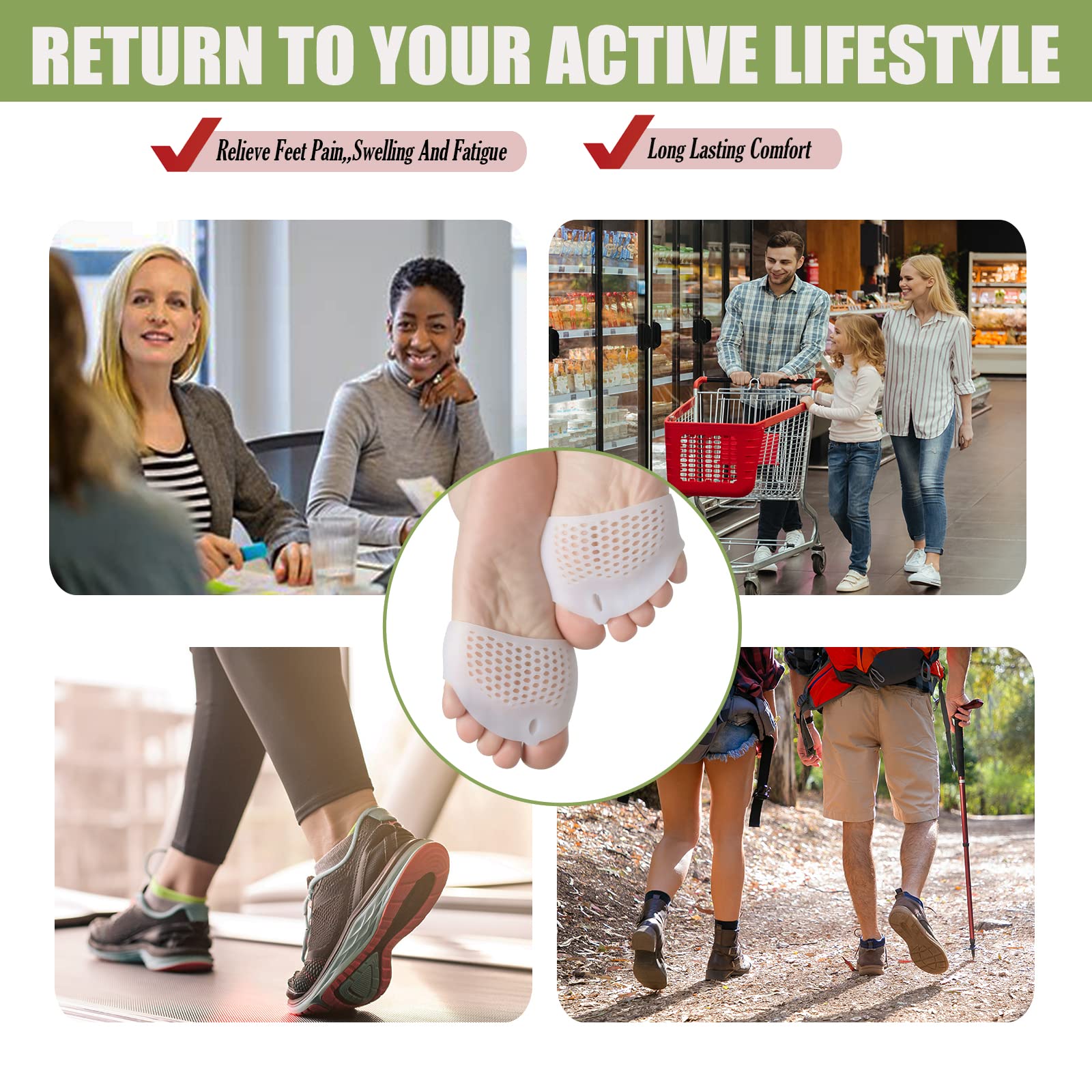 TASZOOS toe spacers help manage forefoot pressure for Morton’s neuroma relief