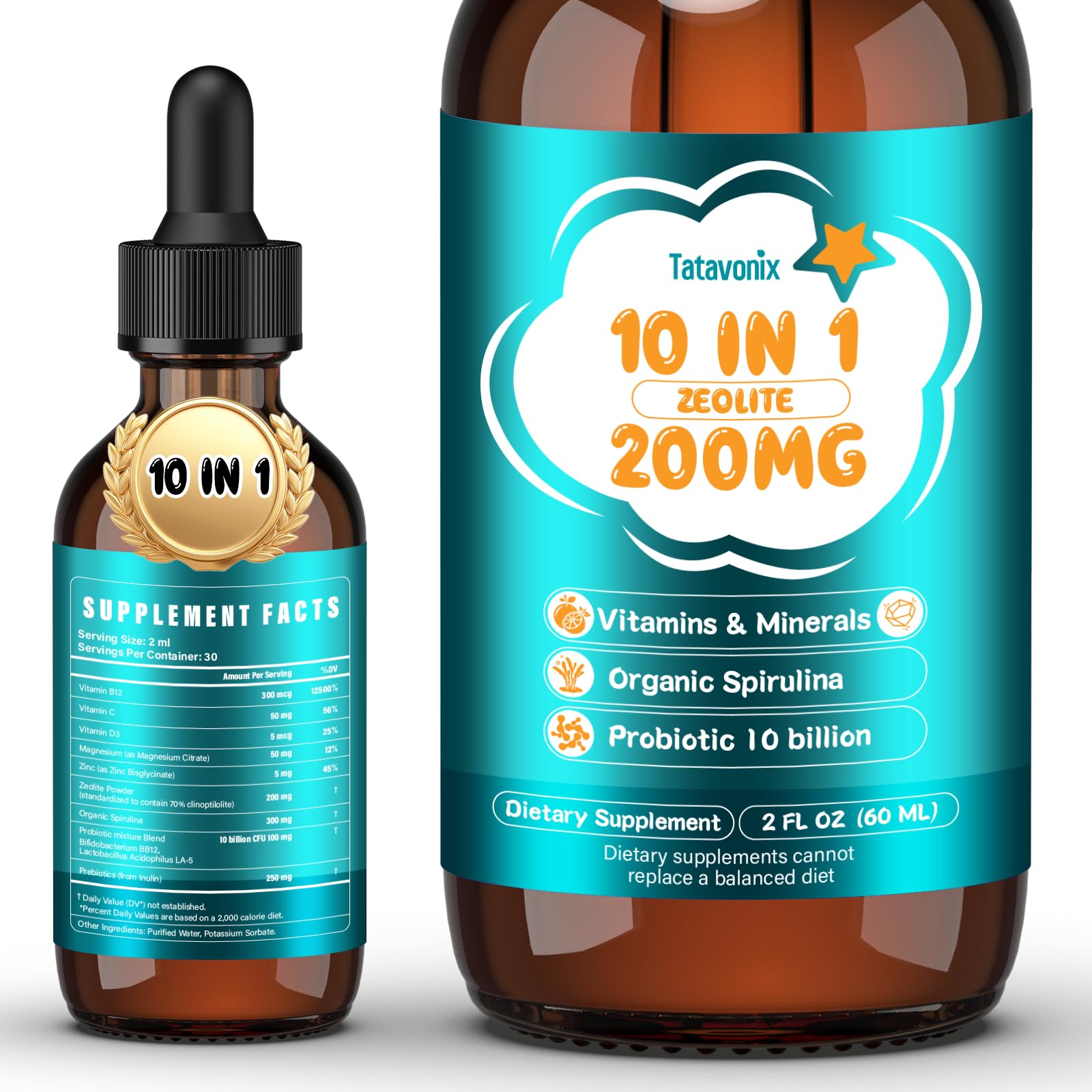 Tatavonix Zeolite Detox Drops 60ml front view