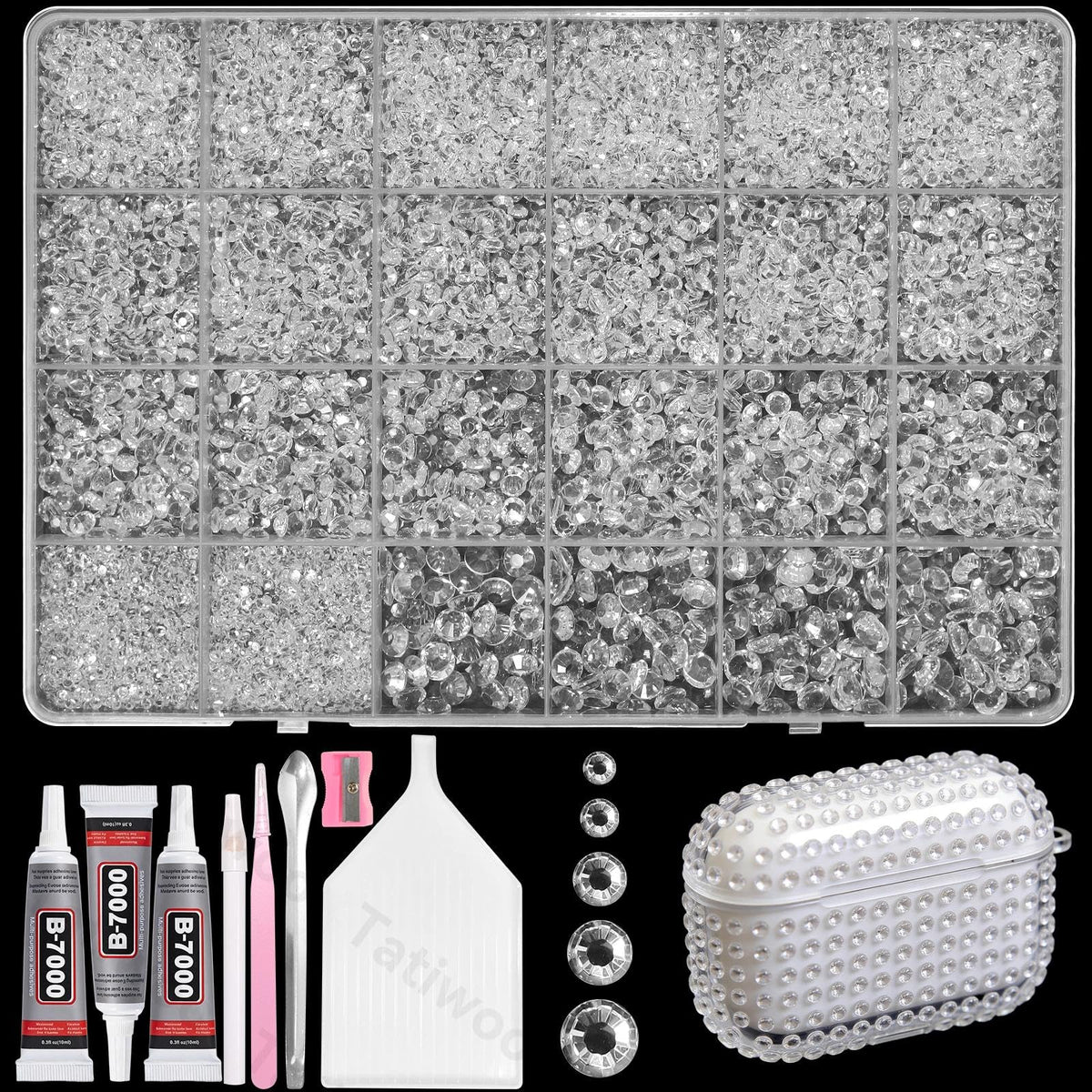 Tatiwoo 20000pcs clear crystal flatback rhinestones for flawless fabric embellishment