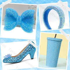 Tatiwoo blue flatback rhinestones 3mm for precise accents on fabric and crafts