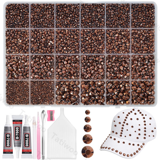 Tatiwoo bronze tan rhinestones 20000-pack main kit for versatile craft embellishments.