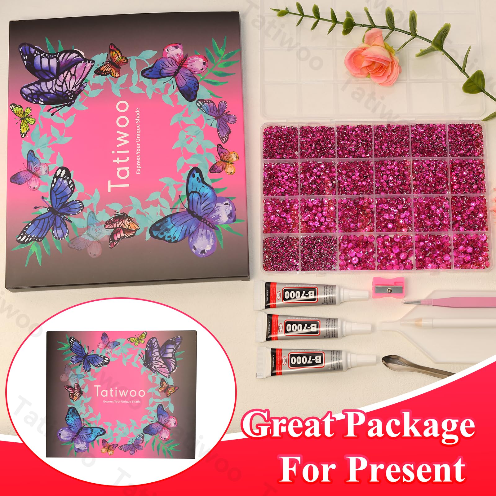 Tatiwoo DIY projects like tumblers glow with sparkling pink accents